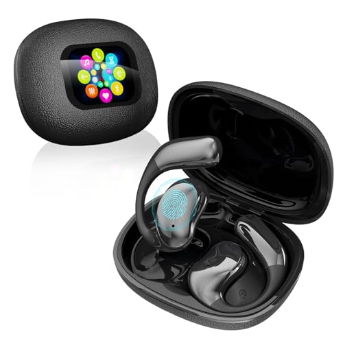 Acemall ÜBersetzer KopfhöRer, Übersetzungskopfhörer mit LCD-Touchscreen, AI Kopfhörer Übersetzer 144 Sprache in Echtzeit Kabellos Translator Earbuds, Open Ear Kopfhörer für Travel Business von Acemall
