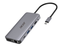 Acer 12-in-1-Typ-C-Adapter – Dockingstation – USB-C – 2 x HDMI, DP – GigE – Silber von Acer