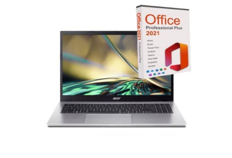 Acer A315-59 Notebook (39,62 cm/15.6 Zoll, Core i3 1215U, Inte UHD Grafik, 500 GB SSD, Windows 11 Pro und Microsoft Office 2021 Professional) von Acer