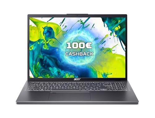 Acer Aspire 16 (A16-51GM-53Q3) Laptop | 16" WUXGA IPS Display | Intel Core 5 120U | 16 GB RAM | 512 GB SSD | NVIDIA Geforce RTX 2050 | Windows 11 | QWERTZ Tastatur | grau von acer