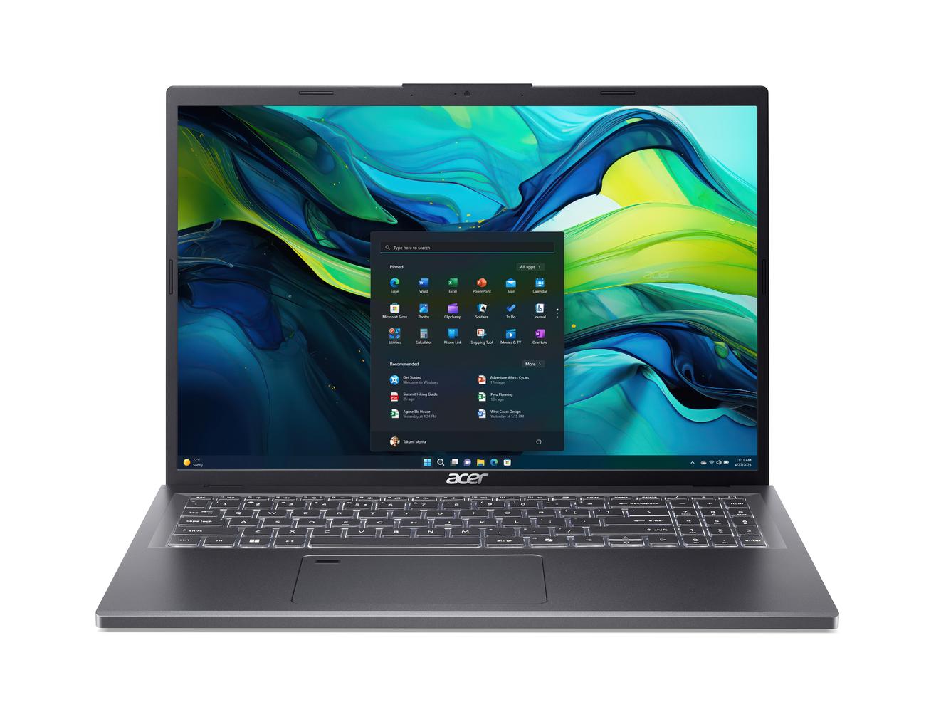 Acer Aspire 16 (A16-51GM-76E4) B-Ware 16,0" WUXGA, IPS, Intel Core 7-150U, 16GB RAM, 1TB SSD, Geforce RTX 2050, Windows 11 von Acer