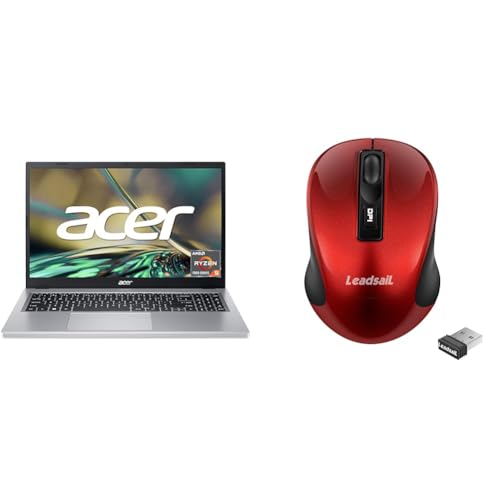 Acer Aspire 3 (A315-24P-R9JA) Laptop | 15.6 FHD Display & LeadsaiL Kabellose Maus, 1600DPI, 2,4 GHz mit USB-Empfänger von Acer