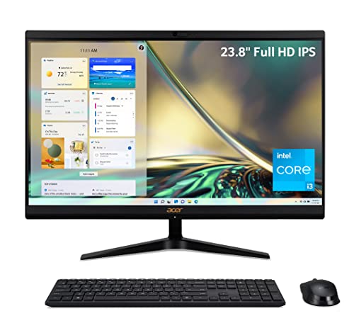Acer Aspire C24-1700-UA91 AIO Desktop | 60,5 cm Full HD IPS Display | Intel Core i3-1215U | Intel UHD Grafik | 8GB DDR4 | 512GB NVMe M.2 SSD | Intel Wireless Wi-Fi 6 | Wireless Indows 11 Zuhause von Acer