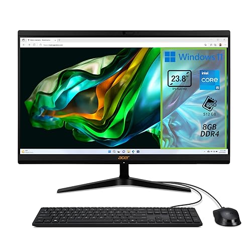 Acer Aspire C24-1800 Desktop-PC, Desktop-PC, Prozessor Intel Core i5-12450H, RAM 8 GB DDR4, 512 GB SSD, Display 23,8 Zoll IPS FHD LED LCD, Intel UHD, WiFi, Webcam, Windows 11 Home von Acer