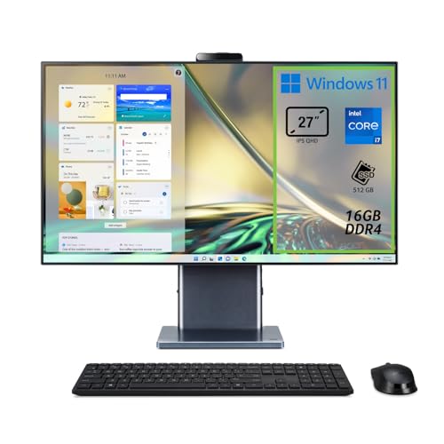 Acer Aspire S27-1755 Desktop-PC, Desktop-PC, Prozessor Intel Core i7-1260P, RAM 16 GB DDR4, 512 GB SSD, Display 27 Zoll IPS QHD LCD, Intel Iris Xe Eligible, WiFi, Webcam, Windows 11 Home von Acer