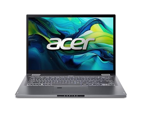 Acer Aspire Spin 14 (ASP14-51MTN-50X6) Convertible Notebook | 14" WUXGA Touch-Display | Intel Core 5 120U | 16 GB RAM | 512 GB SSD | Intel Grafik | Windows 11 | QWERTZ Tastatur | grau von acer