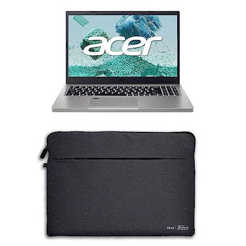 Acer Aspire Vero (AV15-52-52L3) Green Laptop | 15, 6 FHD Display | Intel Core i5-1235U | 16 GB RAM | 512 GB SSD | Intel Iris Xe Graphics | Windows 11 | QWERTZ Tastatur | schwarz + Vero Sleeve schwarz von Acer