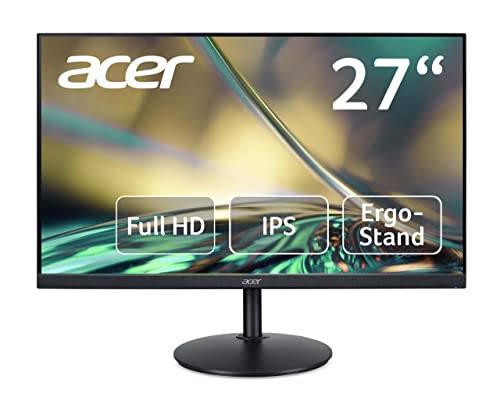 Acer CB272 Monitor 27 Zoll (69 cm Bildschirm) Full HD, 75Hz HDMI/DP, 60Hz VGA, 1ms (VRB), HDMI 1.4, VGA, höhenverstellbar, drehbar, HDMI/DP FreeSync, Schwarz von Acer