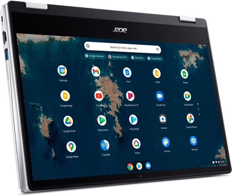 Acer Chromebook Spin 314 CP314-1HN - Flip-Design - Intel Celeron N5100 / 1,1 GHz - Chrome OS - UHD Graphics - 8GB RAM - 128GB eMMC - 35,6 cm (14) IPS Touchscreen 1920 x 1080 (Full HD) - Wi-Fi 6 - Reines Silber - kbd: Deutsch (NX.AZ3EG.00B) von Acer