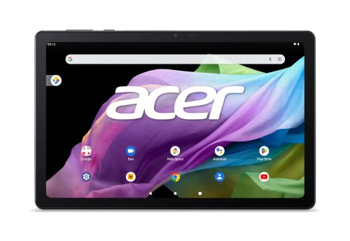 Acer Iconia P10-11 Tablet 10 Zoll 2K (2000 x 1200, MediaTek Kompanio 500, 4 GB RAM, 64 GB, Bluetooth, USB-C, WLAN, MicroSD, Audio, Front- und Rückkamera, Android 12), Grau + Graue Hülle von Acer