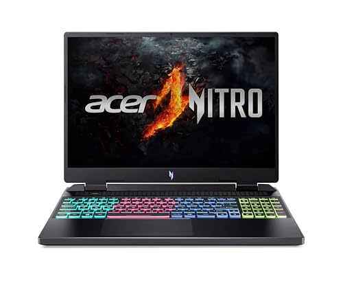 Acer Nitro 16 (AN16-41-R18L) Gaming Laptop | 16" WUXGA 165Hz Display | AMD Ryzen 7 7840HS | 16 GB RAM | 1 TB SSD | NVIDIA GeForce RTX 4060 | Windows 11 | QWERTZ Tastatur | schwarz von acer