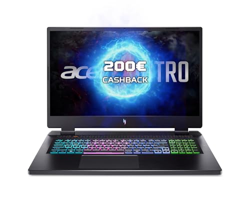 Acer Nitro 17 (AN17-41-R182) Gaming Laptop | 17, 3" WQHD 165Hz Display | AMD Ryzen 7 7840HS | 16 GB RAM | 1 TB SSD | NVIDIA GeForce RTX 4060 | Windows 11 | QWERTZ Tastatur | schwarz von Acer