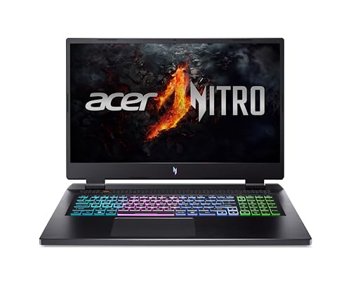 Acer Nitro 17 (AN17-41-R23G) Gaming Laptop, 17, 3" FHD 165Hz Display, AMD Ryzen 7 7735HS, 16 GB RAM, 512 GB SSD, NVIDIA GeForce RTX 4050, Windows 11, QWERTZ Tastatur, schwarz von Acer