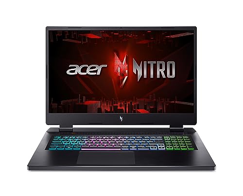 Acer Nitro 17 (AN17-51-73L9) Gaming Laptop | 17, 3" FHD 165Hz Display | Intel Core i7 13700H | 16 GB RAM | 512 GB SSD | NVIDIA GeForce RTX 4050 | Windows 11 | QWERTZ Tastatur | schwarz von acer
