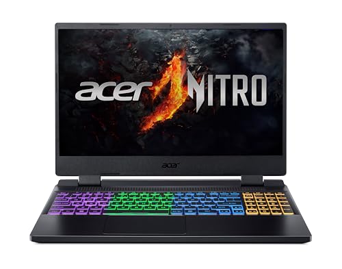 Acer Nitro 5 (AN515-58-794N) Gaming Laptop | 15, 6" FHD 144Hz Display | Intel Core i7-12700H | 16 GB RAM | 1 TB SSD | NVIDIA GeForce RTX 4060 | Windows 11 | QWERTZ Tastatur | schwarz von Acer
