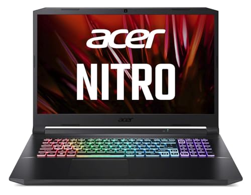 Acer Nitro 5 (AN517-41-R918) Gaming Laptop 17 Zoll Windows 11 Home Notebook - FHD 144 Hz IPS Display, AMD Ryzen 7 5800H, 16 GB DDR4 RAM, 512 GB M.2 PCIe SSD, NVIDIA GeForce RTX 3060-6 GB GDDR6 von acer