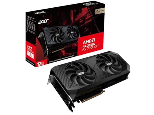 Acer Nitro AMD Radeon RX 7700 XT OC - 12GB VRAM GDDR6, HDMI, 3X DP - PCIe 4.0 - Dual Lüfter - Schwarz - Grafikkarte von acer