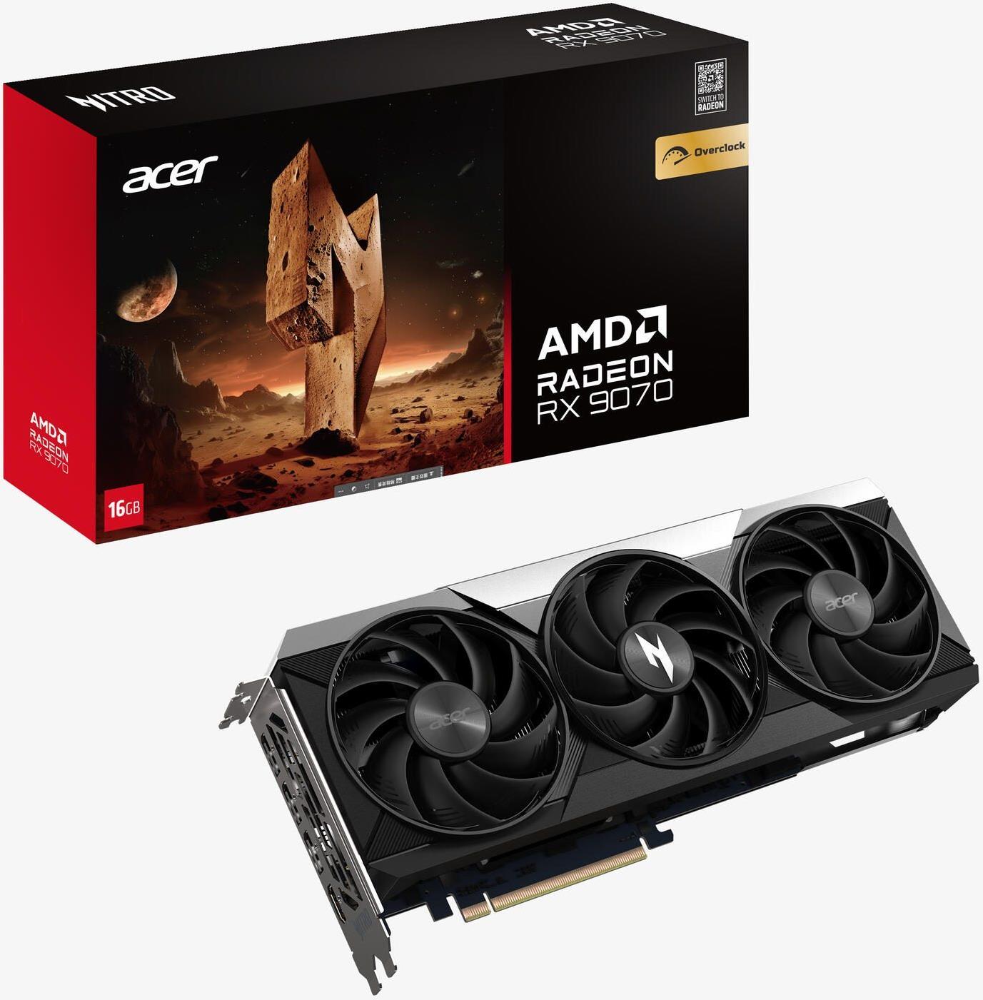 Acer Nitro AMD Radeon RX 9070 16G OC - 16GB GDDR6, 1x HDMI, 3x DP (DP.Z4EWW.P01) von Acer