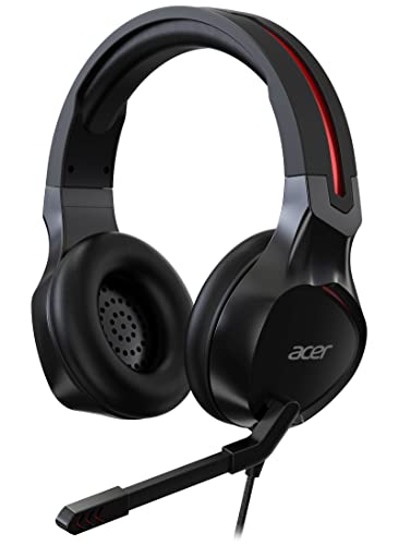Acer Nitro Gaming Headset (anpassbares Kopfband, omnidirektionales Mikrofon, 100 dB Empfindlichkeit) schwarz-rot von Acer
