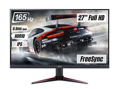 Acer Nitro VG270S Gaming Monitor 27 Zoll (69 cm Bildschirm) Full HD, 165Hz OC, 144Hz, 2ms (G2G), 2xHDMI 2.0, DP 1.2a, HDMI/DP FreeSync Premium, Schwarz von acer
