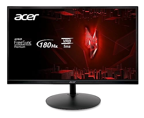 Acer Nitro XF240YS3 Gaming Monitor 23,8 Zoll (60,5 cm Bildschirm) Full HD, 180Hz, 1ms (VRB), 1xHDMI 2.0, 1xDisplayport 1.4, höhenverstellbar, AMD FreeSync Premium, Schwarz von Acer