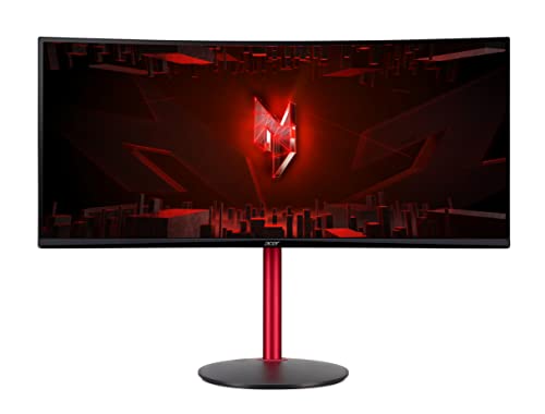 Acer Nitro XZ342CUP Gaming Monitor 34 Zoll (86cm Bildschirm) QHD, 165Hz DP, 100Hz HDMI, 1ms (VRB), 2xHDMI 2.0, DP 1.4, Curved, höhenverstellbar, DP/HDMI FreeSync Premium von Acer