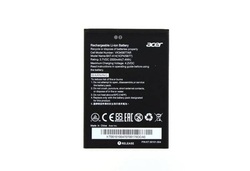 Acer Original Akku für Acer KT.00101.002 Akkupacks Akku 2000 mAh von Acer