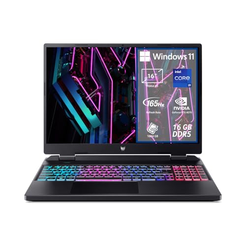 Acer Predator Helios Neo 16 PHN16-71-98AL Notebook Gaming, Prozessor Intel Core i9 – 13900HX, RAM 16 GB, 1024 GB SSD, Display 16 Zoll WQXGA IPS 165 Hz, Nvidia GeForce RTX 4070 8 GB GDDR6, Windows 11 von Acer