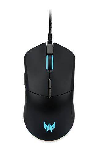 Acer Predator Maus Cestus 330, Gaming-Maus, ergonomisches Design, bis zu 16000 DPI, 5 DPI-Shift-Setting-Stufen, 7 programmierbare Tasten, 400 IPS, Beschleunigung 40 g, Polling Rate 1 ms/1000 Hz, von Acer