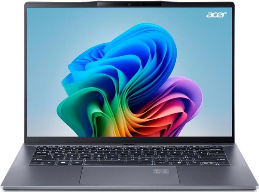 Acer Swift Go 14 AI SFG14-01 - 180°-Scharnierdesign - Snapdragon X Plus X1P-42-100 - Win 11 Home - Qualcomm Adreno - 16 GB RAM - 1.024 TB SSD NVMe - 36.8 cm (14.5) IPS 2560 x 1600 (WQXGA) @ 120 Hz - Wi-Fi 7, Bluetooth - Stahlgrau - kbd: Deutsch (NX.KYXEG.00D) von Acer