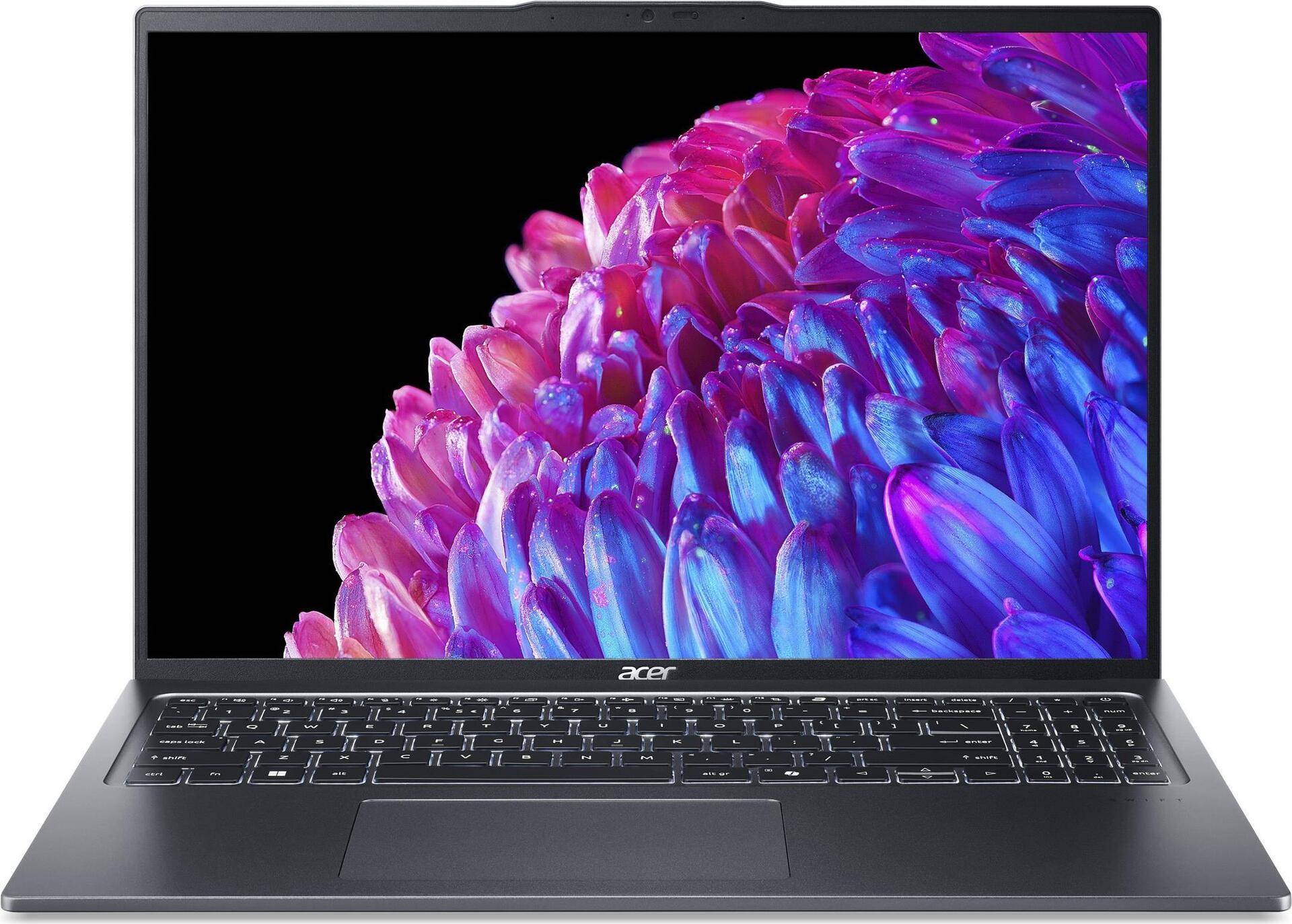 Acer Swift Go 16 SFG16-72 - 180°-Scharnierdesign - Intel Core Ultra 5 125U / 1.3 GHz - Win 11 Home - Intel Graphics - 16 GB RAM - 512 GB SSD - 40.6 cm (16) OLED 3200 x 2000 (WQXGA+) @ 120 Hz - Wi-Fi 6E - Stahlgrau - kbd: Deutsch (NX.KWNEG.008) von Acer