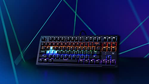 Predator Aethon 301 Gaming Keyboard (Mechanische QWERTZ-Tastatur, Intensive Teal Blue Beleuchtung, 8 Lichteffekte, Anti-Ghosting-Unterstützung, 1,8m Kabellänge) schwarz von Acer