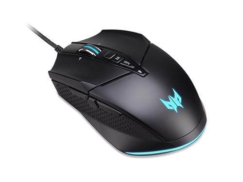 Predator Cestus 335 Gaming Maus (19.000 DPI, 400 IPS Tracking, 10 programmierbare Tasten, 0,5 ms Reaktionszeit, RGB Beleuchtung) schwarz von acer