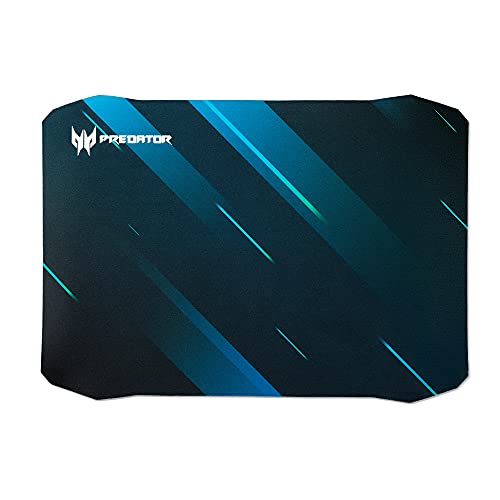 Predator Gaming Mauspad M (Reibungsarme Faseroberfläche, selbstleuchtendes Predator Logo, Unterseite aus Naturkautschuk, leicht zu reinigen) schwarz/blau von acer