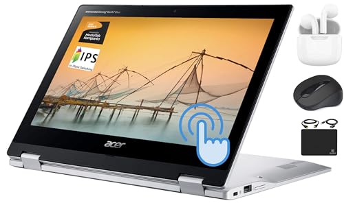 acer Chromebook Spin 2023 Flagship Convertible x360 Laptop, 29,5 cm (11,6 Zoll) 2-in-1 HD-Touchscreen IPS, 8-Core MediaTek MT8183C Prozessor, 4 GB RAM, 64 GB eMMC, Wi-Fi 5, Tag langer Akku, Chrome OS von Acer
