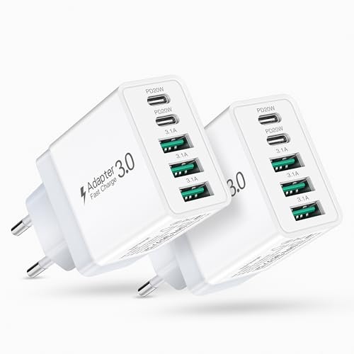2er-Pack USB C Ladegerät Mehrfach 50W 5-Port USB Schnellladegerät Netzteil Stecker Adapter PD QC Ladestecker für iPhone iPhone 16 15 14 13 12 11 Pro Max & iPad, Tablets, Google, Samsung, Handys (Weiß) 2er-Pack USB C Ladegerät Mehrfach 50W 5-Port USB Schnellladegerät Netzteil Stecker Adapter PD QC Ladestecker für iPhone iPhone 16 15 14 13 12 11 Pro Max & iPad, Tablets, Google, Samsung, Handys (Weiß) von Acezeek