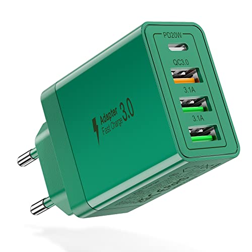 35W USB C Ladegerät,Acezeek Schnellladegerät,4-Port USB C Netzteil(PD20W/QC3.0/3.1A*2) Kompatibel mit iPhone,LG Series,Huawei,BlackBerry,Samsung Galaxy S20 S20+ usw. von Acezeek