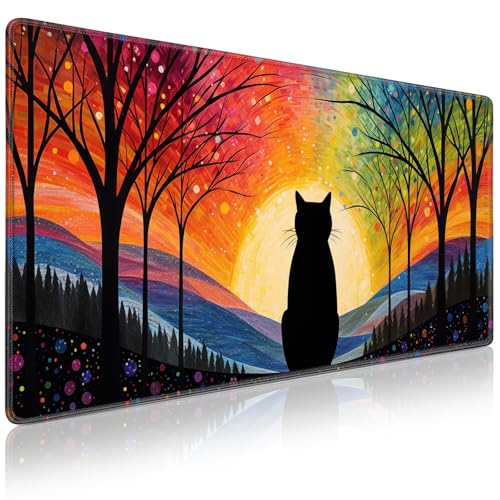 Acezeek Schreibtischunterlage Gaming Mauspad, Mousepad XXL 900 * 400MM Mouse Pad mit Wasserdicht und Anti-Rutsch Basis für Büro&Zuhause Verbessert Geschwindigkeit(Regenbogen) von Acezeek