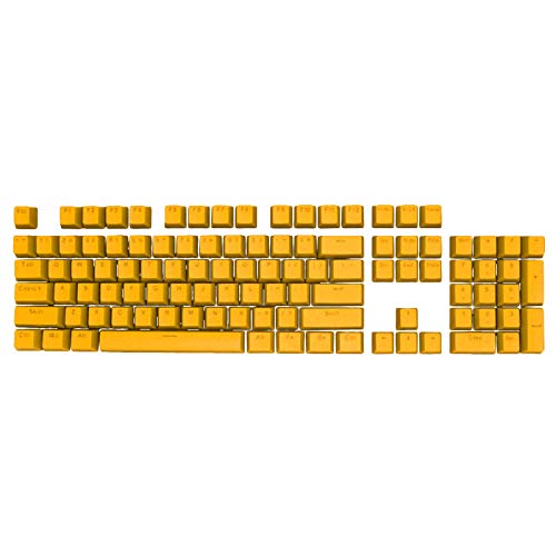 AchidistviQ 104-teiliges Tastenkappen-Set, PBT Tastenkappen, Double Shot Hintergrundbeleuchtung Tastenkappen für MX mechanische Gaming Tastatur Ersatz Tastenkappe (nur Tastenkappen), Gelb von AchidistviQ