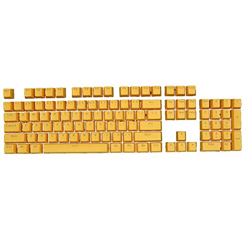 AchidistviQ ABS Keycaps 104 Tastenkappen Hintergrundbeleuchtung Mechanische Tastatur Zubehör PC Teile DIY Mechanische Tastatur Ersatz Bouton Kepcaps - Gelb von AchidistviQ
