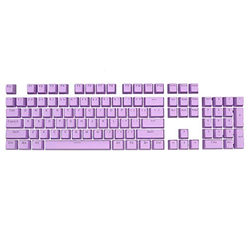 AchidistviQ ABS-Tastenkappen mit 104 Tastenkappen, Hintergrundbeleuchtung, mechanische Tastatur-Zubehör, PC-Teile, DIY mechanische Tastatur-Ersatz, Knopfkappen, lila von AchidistviQ