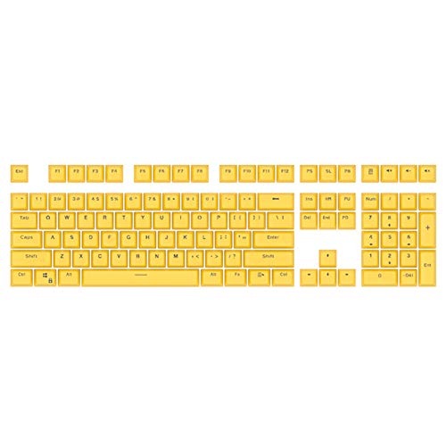 AchidistviQ Tastenkappen, 108 Tasten, Hintergrundbeleuchtung, einfarbig, ABS-Kunststoff, für mechanische Tastatur-Zubehör, Gelb von AchidistviQ