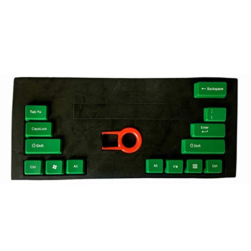 AchidistviQ Tastenkappen mit Hintergrundbeleuchtung für mechanische Gaming-Tastaturen, Ersatz-Tastenkappen mit Tastenabzieher – grün-weißes ABS von AchidistviQ