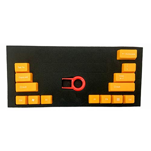 AchidistviQ Tastenkappen mit Hintergrundbeleuchtung für mechanische Gaming-Tastaturen, Ersatz-Tastenkappen mit Tastenabzieher – orange-weißes ABS von AchidistviQ