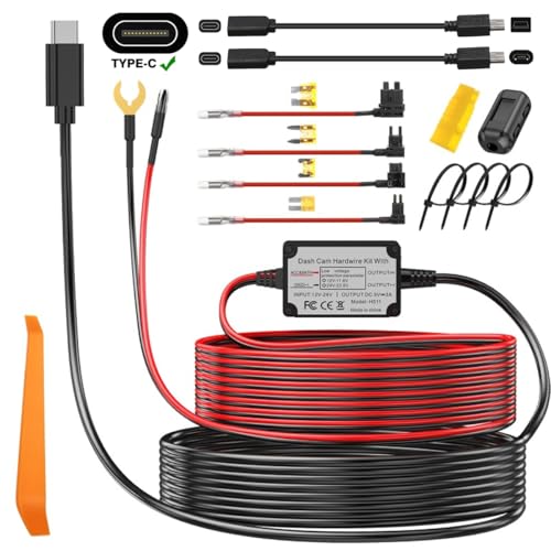 Acmerota Dashcam-Verkabelungssatz Typ-C-Verkabelungssatz Sicherung für Dashcam 12 V-24 V 5 V 3 A Auto-Dashcam-Ladegerät Netzkabel 11,4 Fuß mit Unterspannungsschutz Fünf-Minuten-Verzögerung Acmerota Dashcam-Verkabelungssatz Typ-C-Verkabelungssatz Sicherung für Dashcam 12 V-24 V 5 V 3 A Auto-Dashcam-Ladegerät Netzkabel 11,4 Fuß mit Unterspannungsschutz Fünf-Minuten-Verzögerung von Acmerota