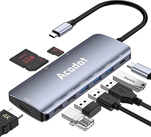 USB C Hub,Acodot USB C Adapter mit 4K HDMI Ausgang,PD 100W,3 USB 3.0-Anschlüsse und 2 USB 2.0-Anschlüsse, SD/TF Kartenleser, kompatibel für MacBook Pro/Air, Laptop und mehr Typ-C-Geräte USB C Hub,Acodot USB C Adapter mit 4K HDMI Ausgang,PD 100W,3 USB 3.0-Anschlüsse und 2 USB 2.0-Anschlüsse, SD/TF Kartenleser, kompatibel für MacBook Pro/Air, Laptop und mehr Typ-C-Geräte von Acodot