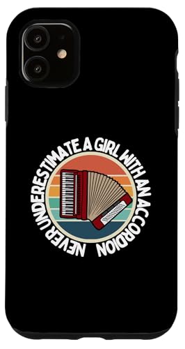 Unterschätzen Sie niemals ein Mädchen mit einem Akkordeon-Akkordeonisten Hülle für iPhone 11 Unterschätzen Sie niemals ein Mädchen mit einem Akkordeon-Akkordeonisten Hülle für iPhone 11 von Acordeones Para Adultos Designs