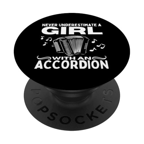 Unterschätzen Sie niemals ein Mädchen mit einem Akkordeon-Akkordeonisten PopSockets Klebender PopGrip von Acordeones Para Adultos Designs