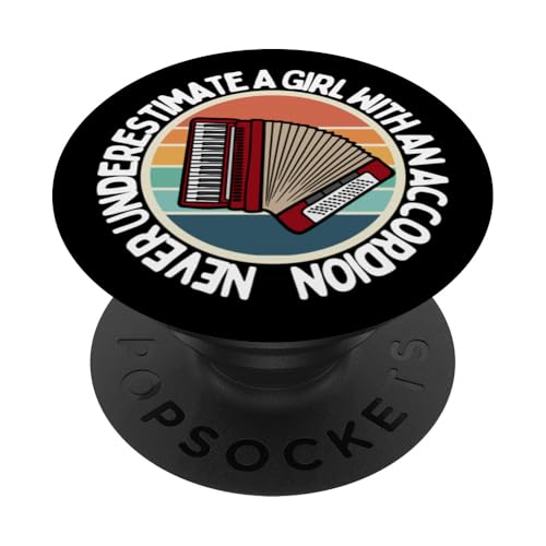 Unterschätzen Sie niemals ein Mädchen mit einem Akkordeon-Akkordeonisten PopSockets Klebender PopGrip von Acordeones Para Adultos Designs