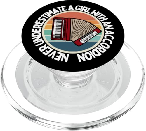 Unterschätzen Sie niemals ein Mädchen mit einem Akkordeon-Akkordeonisten PopSockets PopGrip für MagSafe von Acordeones Para Adultos Designs